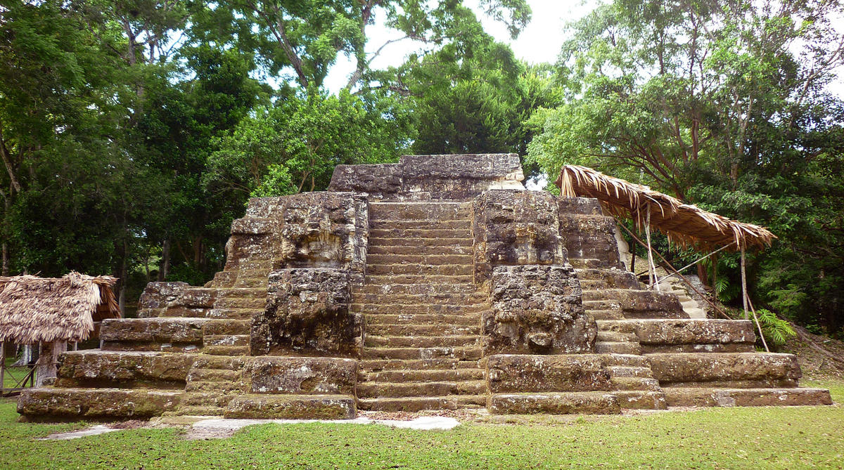 Country: Guatemala
Site: Uaxact?n
Caption: Buiding E-VII-Sub, North facade
Image Date: July 2014
Photographer: Leonel Ziesse, Unidad TÈcnica Parque Nacional Tikal/World Monuments Fund
Provenance: 2014 Selz Pre-Project Report 
Original: email from Norma Barbacci